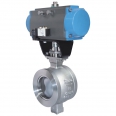 WCB segmented Pneumatic high pressure ball valve flanged V port sanitary ball valve